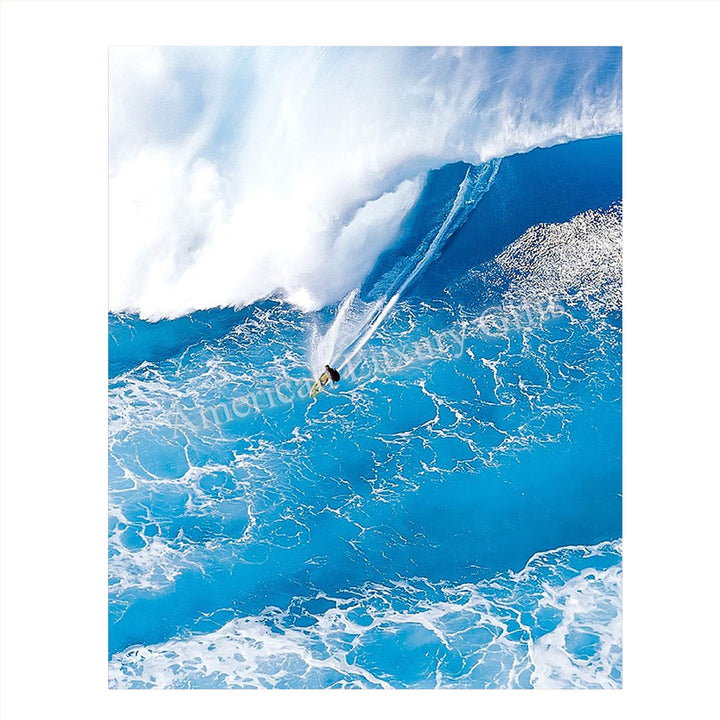 Extreme Surfer- Ripping the Monster Wave- 8 x 10 Art Image Print Ready to Frame. Modern Home D?cor, Office D?cor &amp; Wall Print for Beach, Ocean and Surfing Themes. Makes a Perfect Gift for Ocean Lovers
