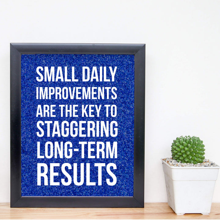 ?Small Daily Improvements-Key To Long-Term Results? Motivational Quotes Wall Art -8 x 10" Modern Poster Print-Ready to Frame. Inspirational Home-Office-School-Gym Decor. Great Sign for Motivation!