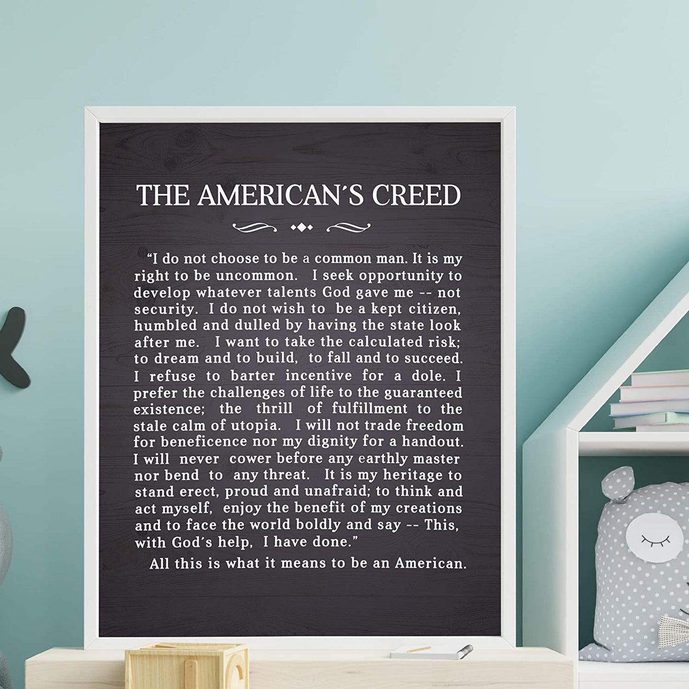 "The American's Creed"-Patriotic American Wall Art -11 x 14"