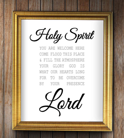 Holy Spirit-You Are Welcome Here-Bible Verse Wall Art -8 x 10" Christian Scripture Print-Ready to Frame. Inspirational Home-Office-Farmhouse-Entryway Decor. Great Display of Faith in the Lord!