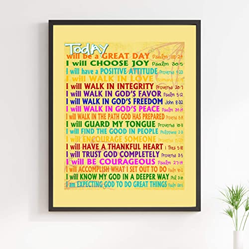 "Today Will Be A Great Day"-Bible Verse Wall Art-11 x 14"