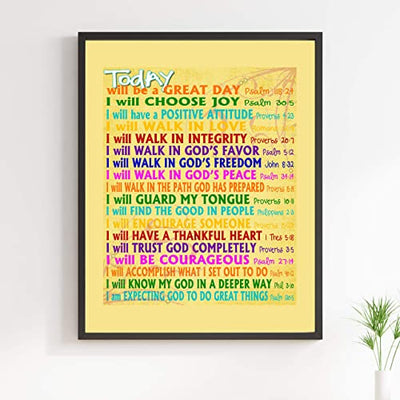 "Today Will Be A Great Day"-Bible Verse Wall Art-11 x 14"