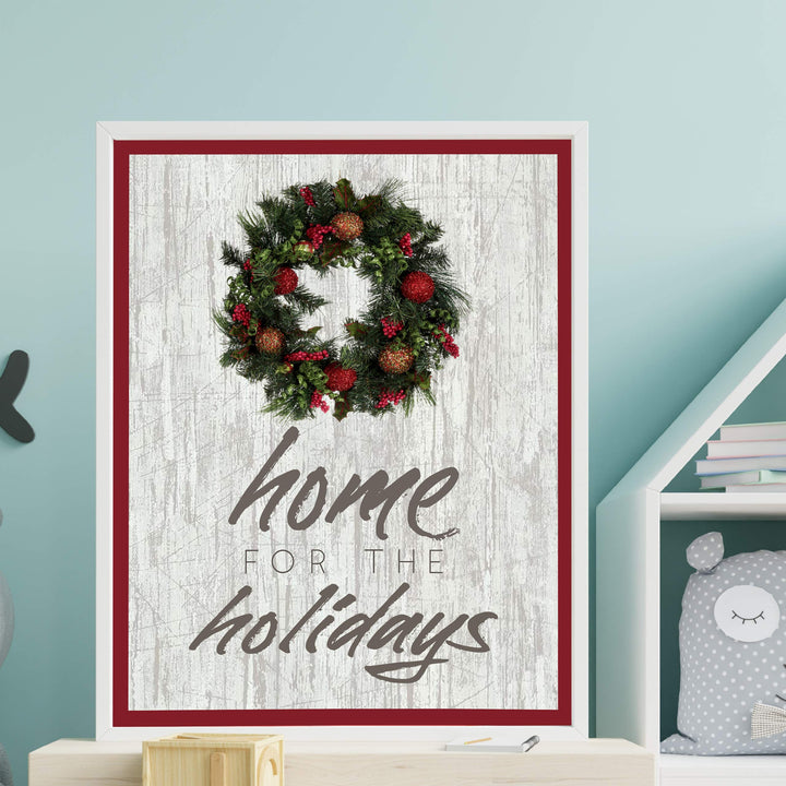 Home for the Holidays Rustic Holiday Wall Art Sign -11 x 14" Christmas Song Art Print -Ready to Frame. Typographic Home-Welcome-Kitchen-Farmhouse Decor. Merry Decoration for All! Printed on Paper.