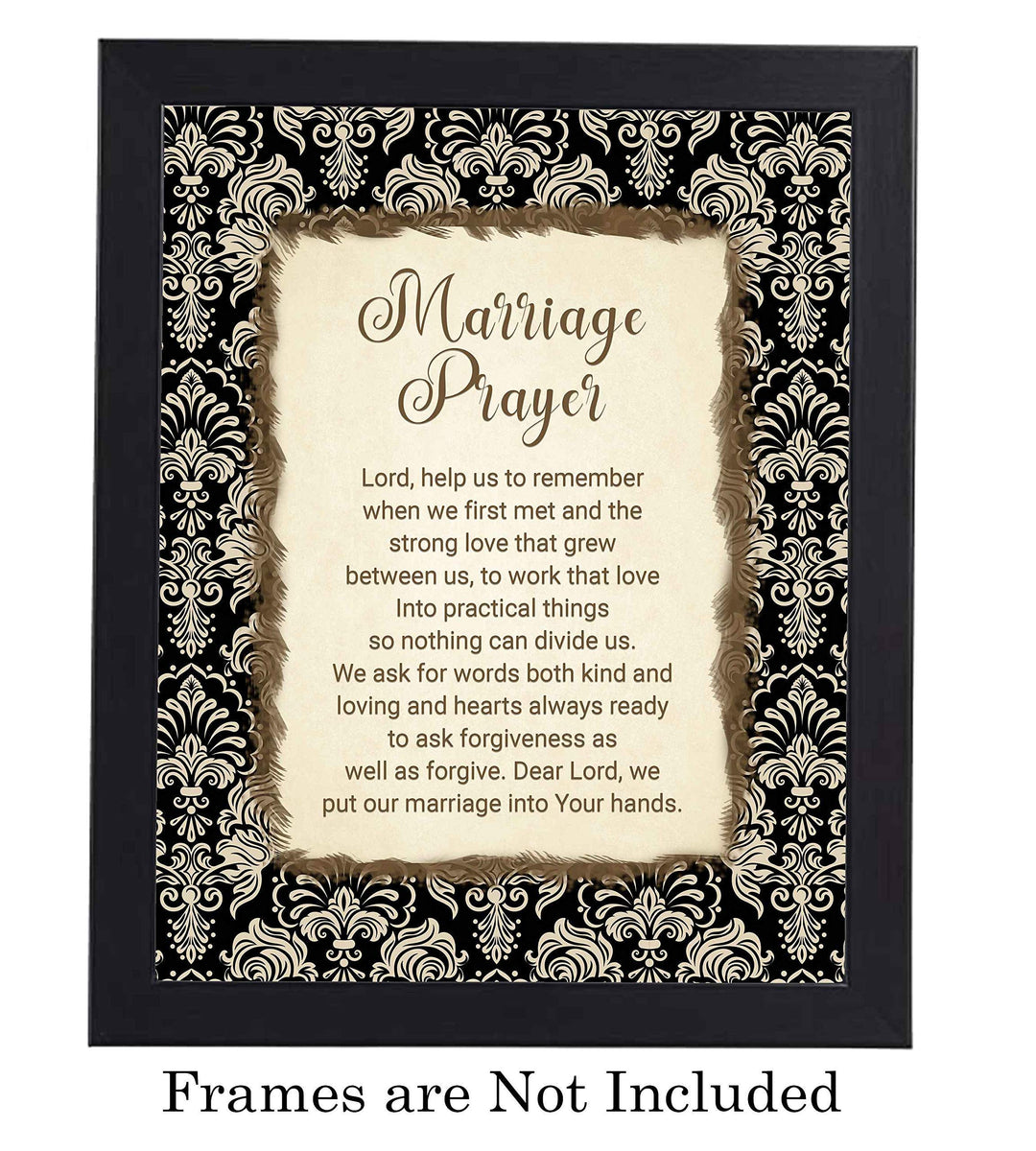 Marriage Prayer-Inspirational Christian Wall Art Decor -8 x 10" Rustic Typographic Print-Ready to Frame. Great Engagement-Bridal Shower-Wedding Gift. Perfect Advice for Newlyweds-Spouses-Partners!