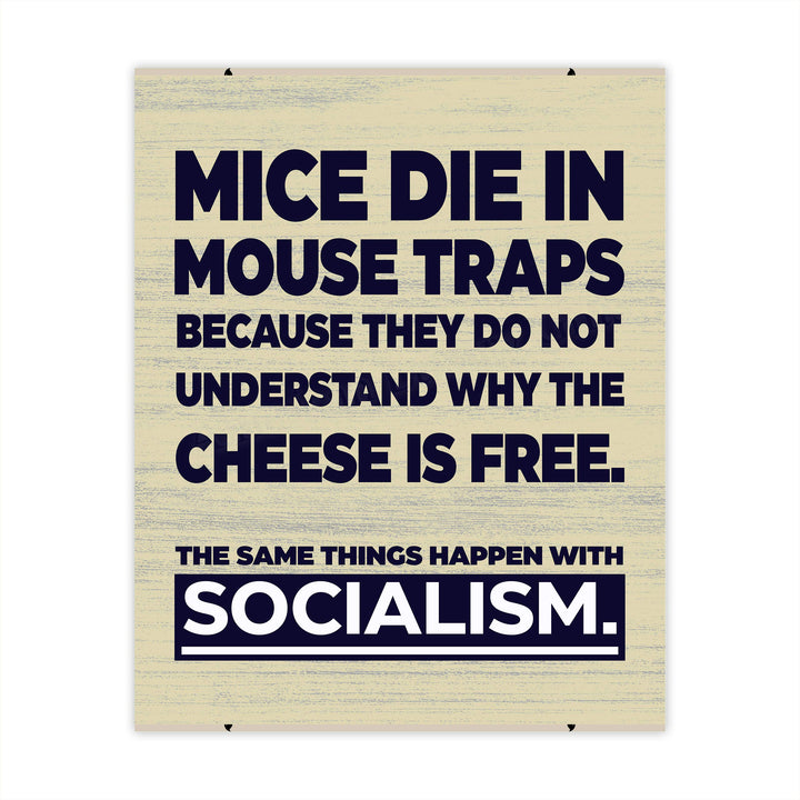 ?The Same Things Happen With Socialism?-8 x 10" Conservative Wall Art Print-Ready to Frame. Typographic Decor for Home-Office-Classroom-Library. Great Reminder &amp; Political Gift!