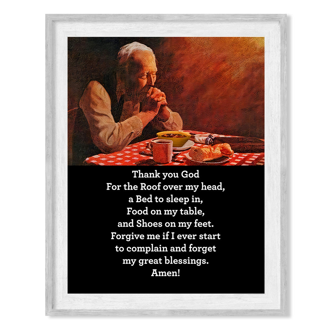 Thank You God for the Roof Over My Head Christian Prayer Wall Art -8 x 10" Inspirational Poster Print-Ready to Frame. Religious Home-Office-Studio-Church Decor. Great Motivational Gift of Faith!