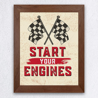 "Start Your Engines" Racing Poster Print- 8 x 10"