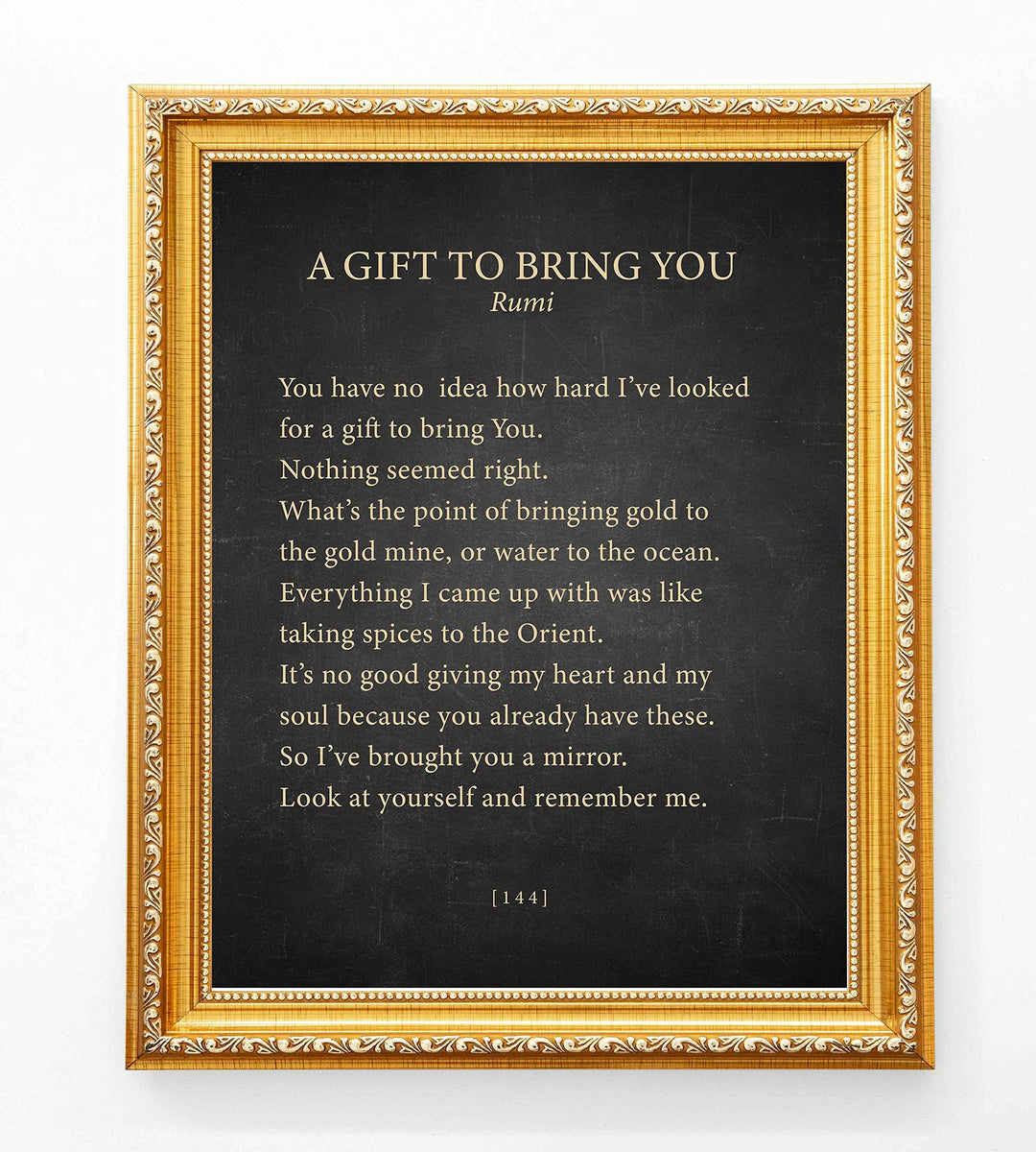 A Gift To Bring You-Rumi Book Page Print-8 x 10" Literary Wall Art Quotes w/Replica Distressed Parchment Design-Ready To Frame. Inspirational Home-Office-Spiritual Decor. Great Gift of Love!