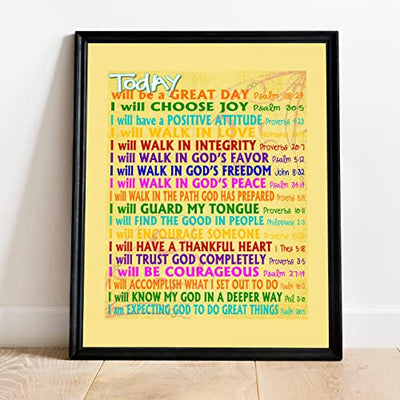 "Today Will Be A Great Day"-Bible Verse Wall Art-11 x 14"