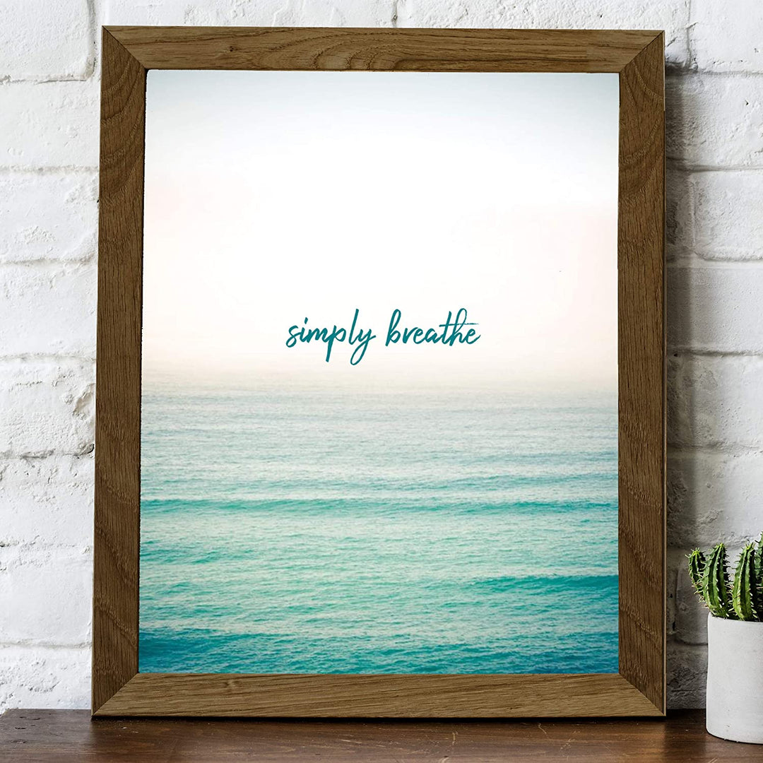 "Simply Breathe"-Spiritual Quotes Wall Art-8 x 10"