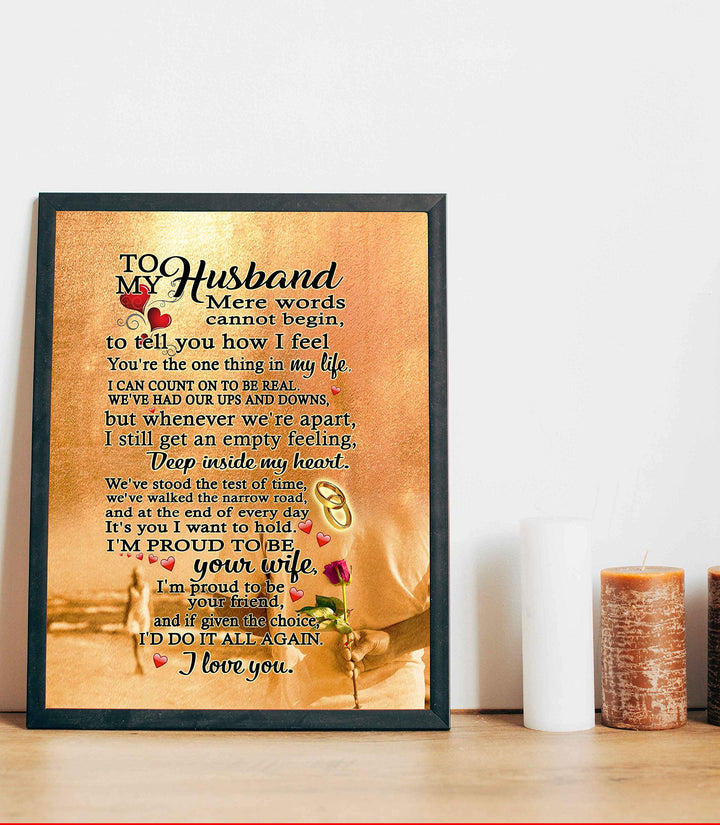 To My Husband-I Love You-Poetic Wall Art Decor-11 x 14" Love &amp; Marriage Poem Print-Ready to Frame. Romantic Gift for Spouse-Partner-Newlyweds. Perfect for Wedding-Anniversary-Father&