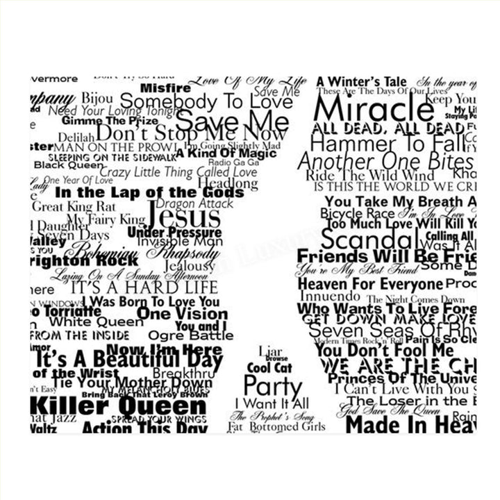 Freddie Mercury-Silhouette &amp; Word Art Print- 8 x 10 Wall Print- Ready To Frame- Queens Classic Songs Quotes. Home Decor-Studio-Bar-Man Cave Decor. Perfect Gift For All Freddie &amp; Queen Fans.