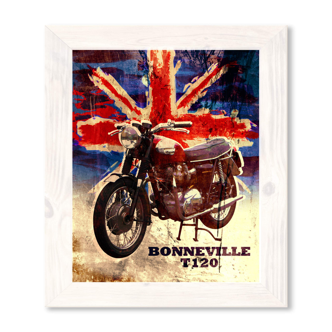 Triumph Bonneville T120 Motorcycle-Vintage Poster Print-11 x14" Retro Wall Decor-Ready to Frame. Home-Office-Bar-Cave Decor. Perfect Sign for the Garage-Shop. Great Motorcycle-Automotive Gift!