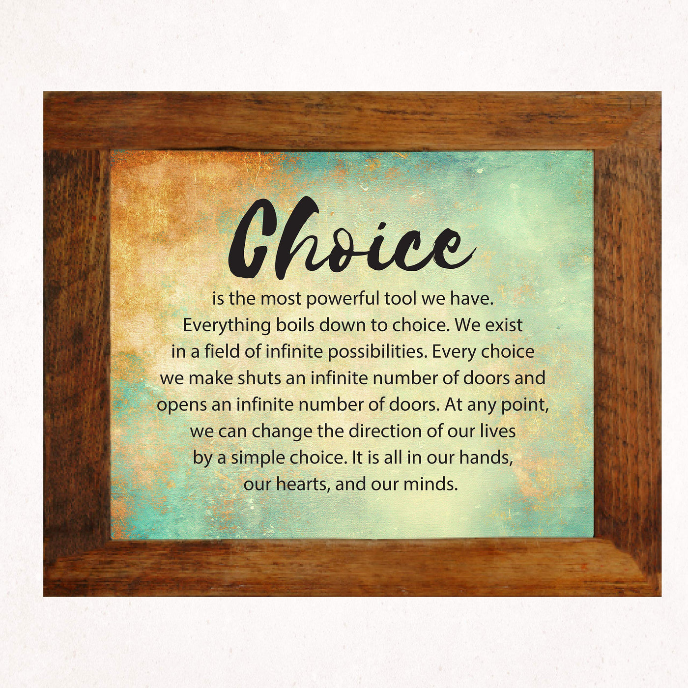 Choice-Most Powerful Tool We Have Inspirational Quotes Wall Art Sign -10 x 8" Modern Typographic Poster Print-Ready to Frame. Motivational Home-Office-Classroom Decor. Great Positive Decoration!