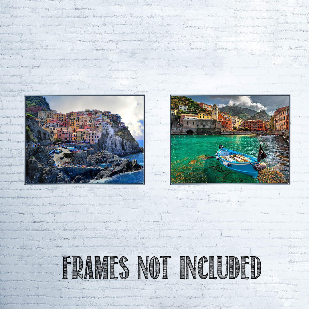 Mediterranean Cities by the Sea- 2 Image Set Wall Art - 8 x 10"s Prints Art- Ready to Frame. Home D?cor, Office D?cor or Wall Art for Living Room. Beautiful Italian Sea City Images &amp; Pictures.