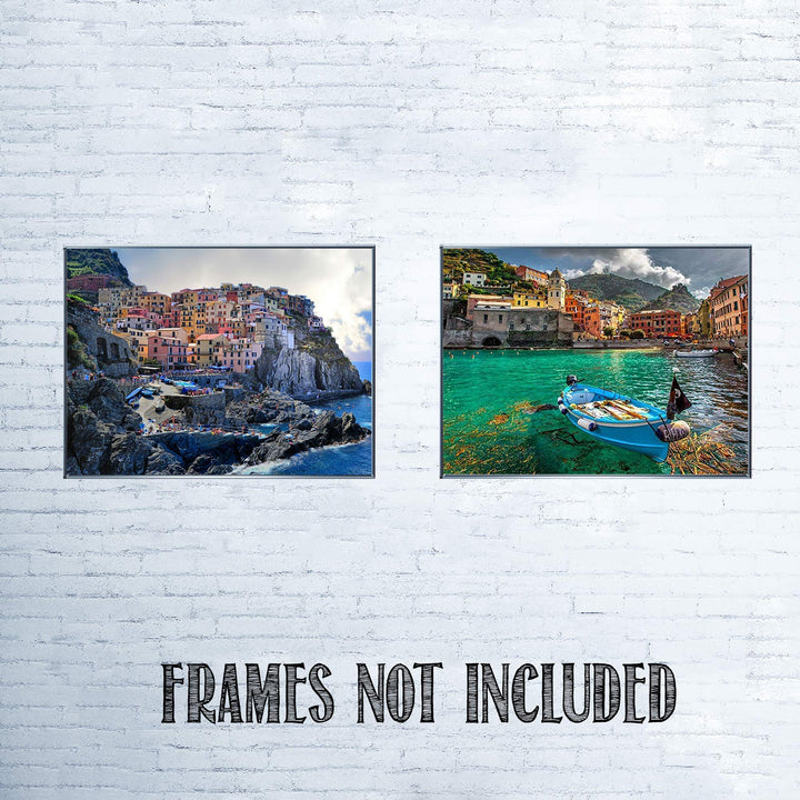 Mediterranean Cities by the Sea- 2 Image Set Wall Art - 8 x 10"s Prints Art- Ready to Frame. Home D?cor, Office D?cor or Wall Art for Living Room. Beautiful Italian Sea City Images &amp; Pictures.