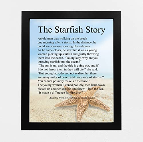 "The Starfish Story" Inspirational Beach Wall Art Sign -8 x 10"