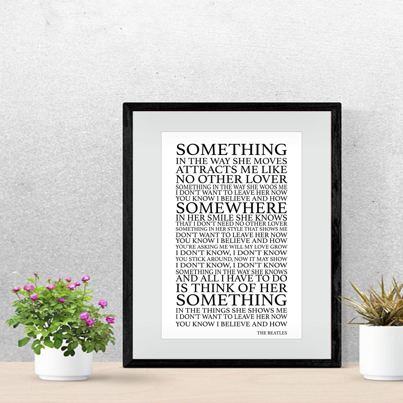 The Beatles Song Lyrics Wall Art-"Something In The Way She Moves" 11 x 14" Art Matted Print-Ready to Frame. Retro Home-Office-Cave D?cor. Perfect Love Song Gift for Beatles Fans & Inspiration.