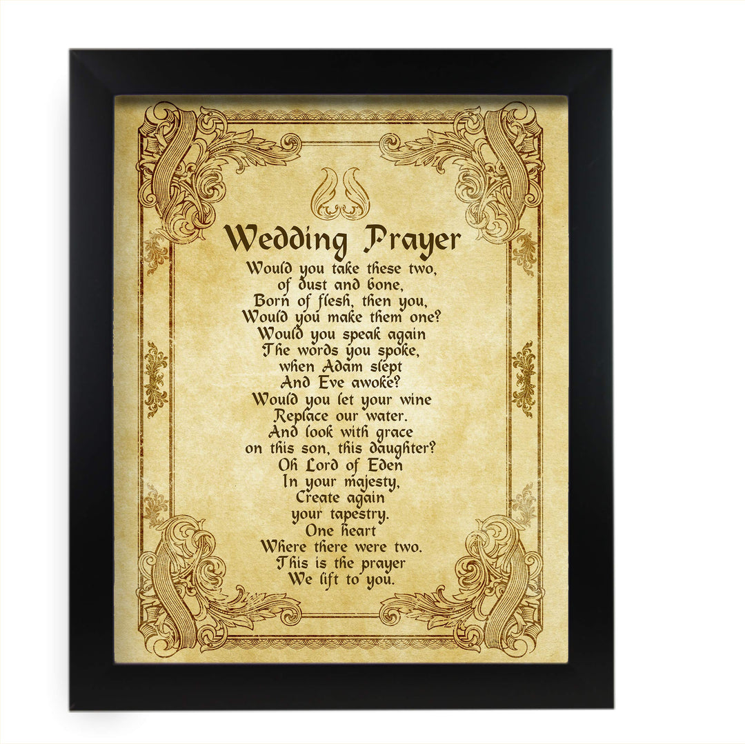 Wedding Prayer-Vintage-Poetic Wall Art -11 x 14" Love and Marriage Poem Print w/Distressed Parchment Design -Ready to Frame. Perfect for Spouse-Newlywed-Life Partners. Great Gift for New Couples!