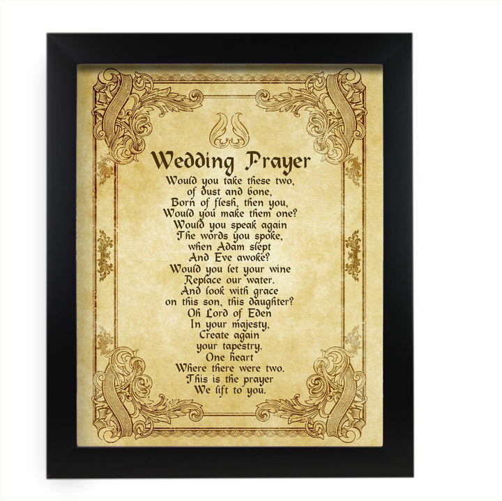 Wedding Prayer-Vintage-Poetic Wall Art -11 x 14" Love and Marriage Poem Print w/Distressed Parchment Design -Ready to Frame. Perfect for Spouse-Newlywed-Life Partners. Great Gift for New Couples!