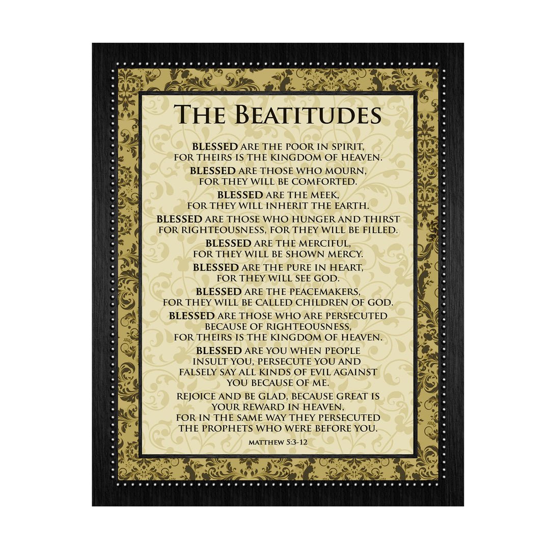 The Beatitudes-Matthew 5:3-12-Bible Verse Wall Art -11x14" Scripture Wall Sign-Ready to Frame. Inspirational Christian Poster Print for Home-Office-Church-School Decor! Great Lessons of Faith!