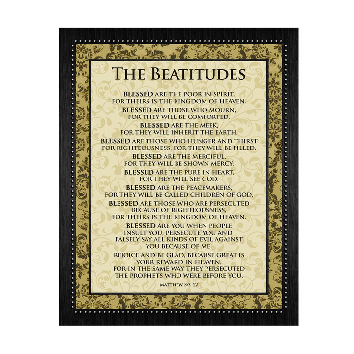 The Beatitudes-Matthew 5:3-12-Bible Verse Wall Art -11x14" Scripture Wall Sign-Ready to Frame. Inspirational Christian Poster Print for Home-Office-Church-School Decor! Great Lessons of Faith!