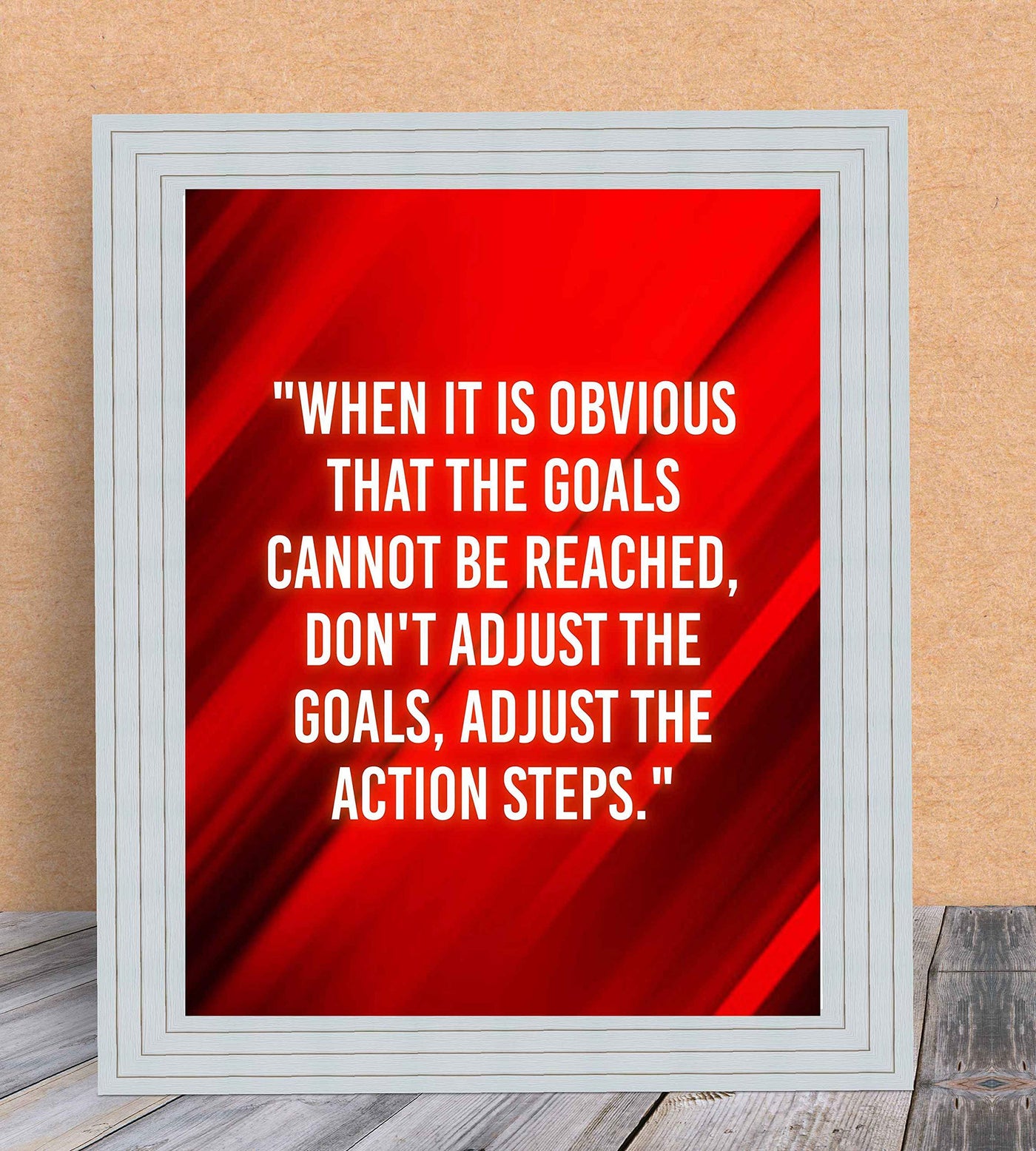 ?Don't Adjust the Goals-Adjust the Action Steps?-Motivational Quotes Wall Art-8 x 10" Typographic Poster Print-Ready to Frame. Home-Office-Classroom-Dorm-Gym Decor. Great Inspirational Gift!