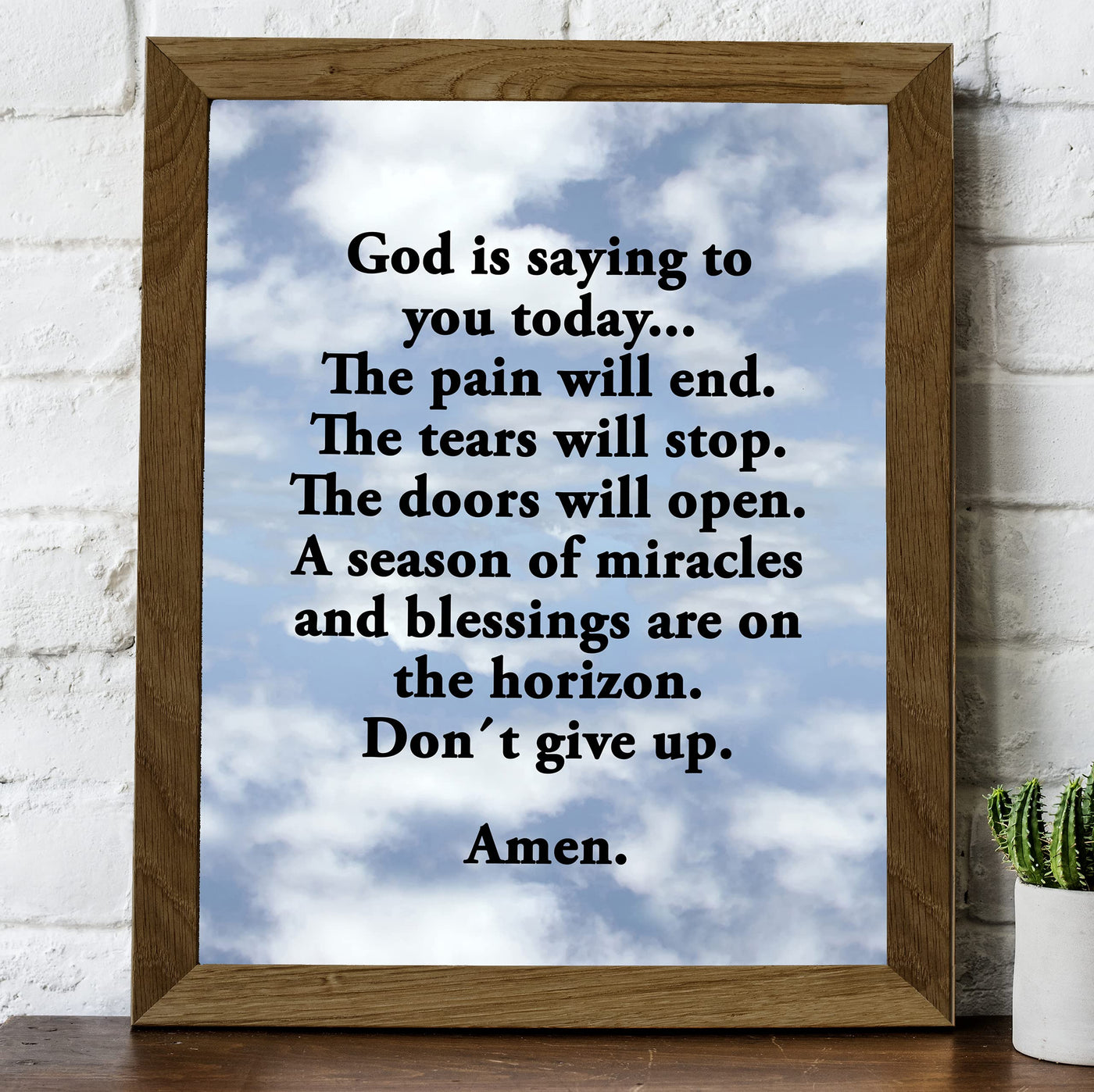 God Is Saying to You-Don't Give Up Inspirational Quotes Wall Decor-8 x 10" Christian Art Print-Ready to Frame. Motivational Home-Office-Religious-Church Decor. Great Gift of Faith & Inspiration!