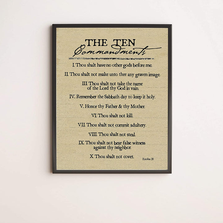 "Ten Commandments"-Exodus 20 -Bible Verse Wall Art-11 x 14"