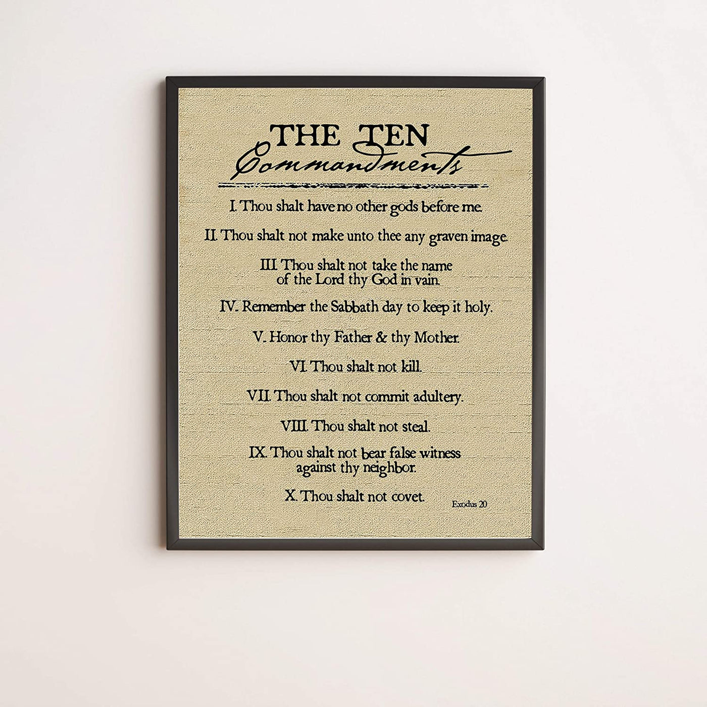 "Ten Commandments"-Exodus 20 -Bible Verse Wall Art-11 x 14"