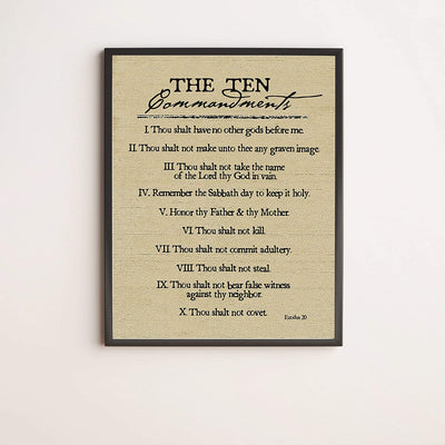 "Ten Commandments"-Exodus 20 -Bible Verse Wall Art-11 x 14"