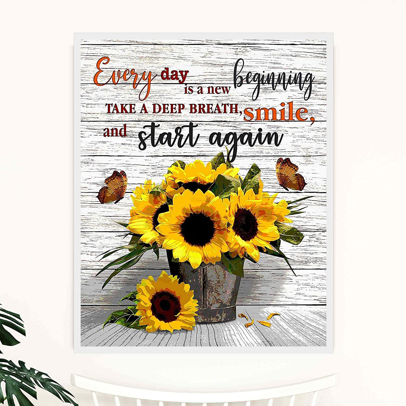 "Every Day Is A New Beginning" Inspirational Wall Art -11 x 14"