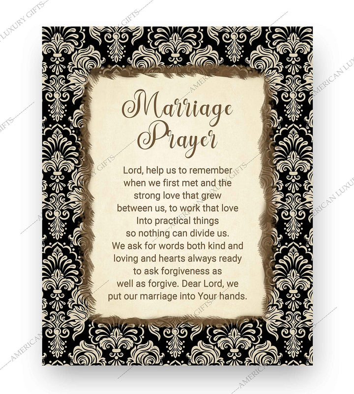 Marriage Prayer-Inspirational Christian Wall Art Decor -8 x 10" Rustic Typographic Print-Ready to Frame. Great Engagement-Bridal Shower-Wedding Gift. Perfect Advice for Newlyweds-Spouses-Partners!