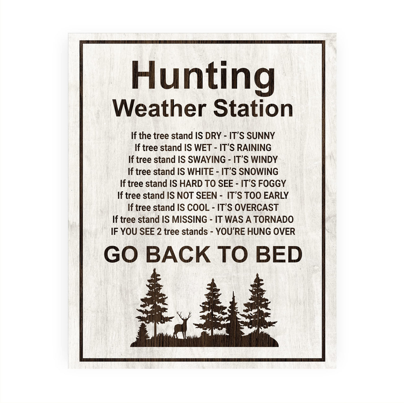 Hunting Weather Station-Funny Hunt Season Wall Sign -8 x 10" Country Rustic Art Print -Ready to Frame. Perfect Wall Decoration for Home-Lodge-Man Cave-Cabin-Outdoors Decor. Fun Gift for Hunters!