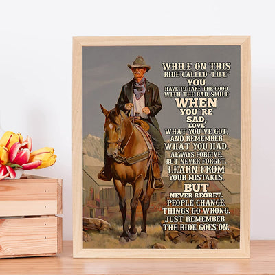 "On This Ride Called Life-Take the Good With the Bad" Inspirational Wall Art-11x14"