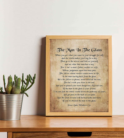 Peter Dale Wimbrow Sr.-"The Man In The Glass"- Inspirational Poem Page Print- 8 x 10"