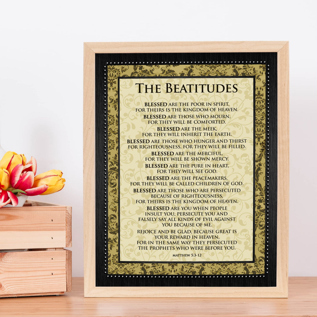 The Beatitudes-Matthew 5:3-12-Bible Verse Wall Art -11x14" Scripture Wall Sign-Ready to Frame. Inspirational Christian Poster Print for Home-Office-Church-School Decor! Great Lessons of Faith!