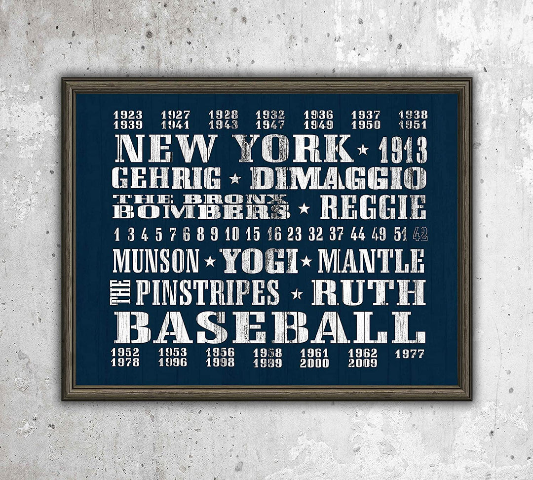 "New York Yankees-Baseball"-Vintage MLB Players Poster Print- 10 x 8"