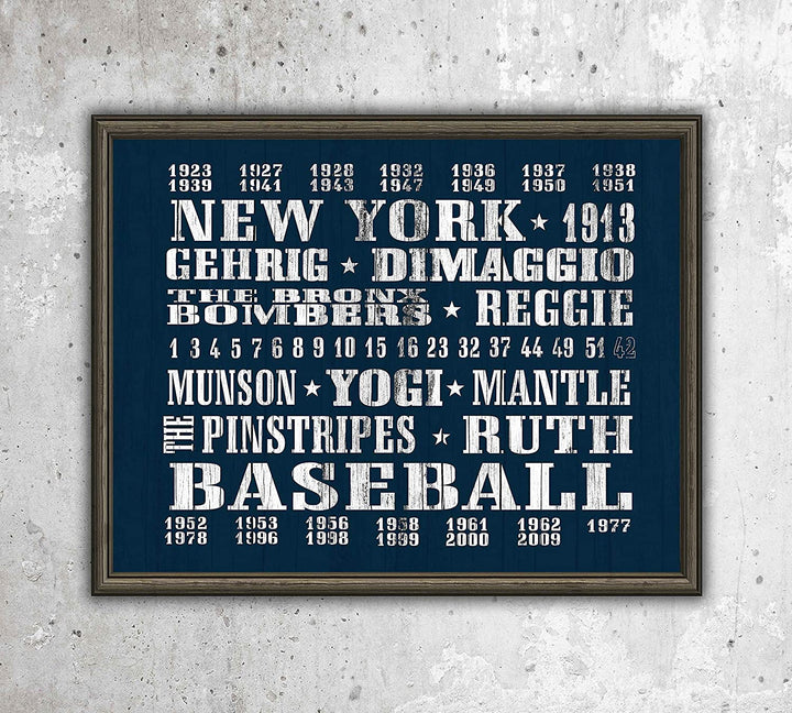 "New York Yankees-Baseball"-Vintage MLB Players Poster Print- 10 x 8"