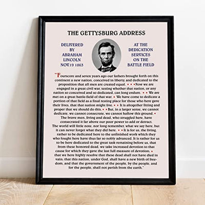 Abraham Lincoln-"The Gettysburg Address"-United States History Wall Art-11 x 14"