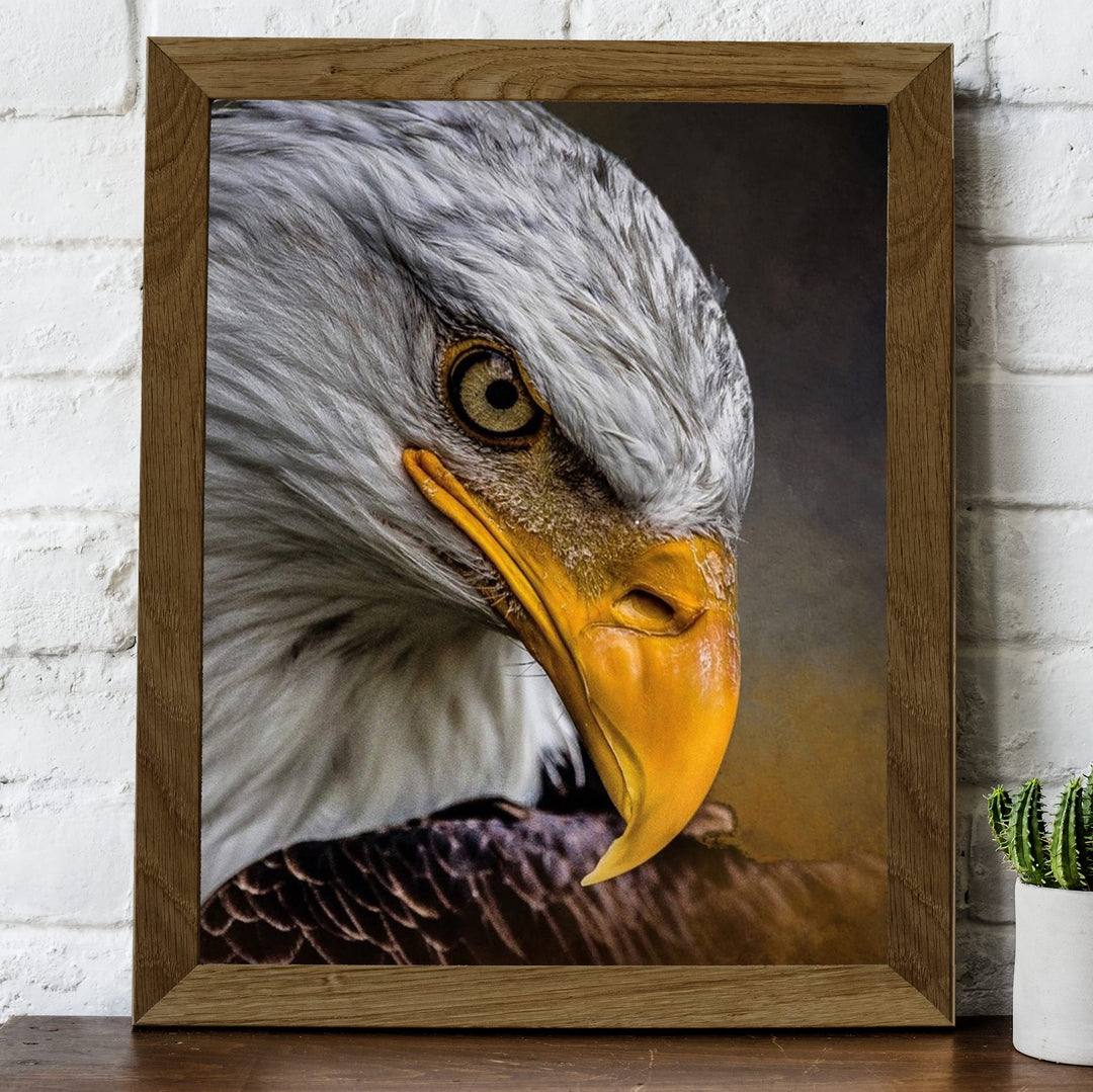 Majestic Bald Eagle Motivational American Wall Art -8 x 10" Patriotic Eagle Photo Print-Ready to Frame. Inspirational Home-Office-School-Cave Decor. Great for Animal &amp; Political Theme Wall Decor!