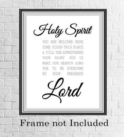 Holy Spirit-You Are Welcome Here-Bible Verse Wall Art -8 x 10" Christian Scripture Print-Ready to Frame. Inspirational Home-Office-Farmhouse-Entryway Decor. Great Display of Faith in the Lord!