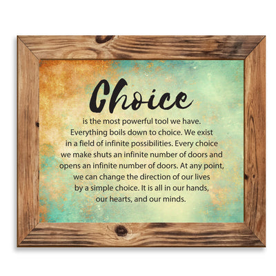 Choice-Most Powerful Tool We Have Inspirational Quotes Wall Art Sign -10 x 8" Modern Typographic Poster Print-Ready to Frame. Motivational Home-Office-Classroom Decor. Great Positive Decoration!