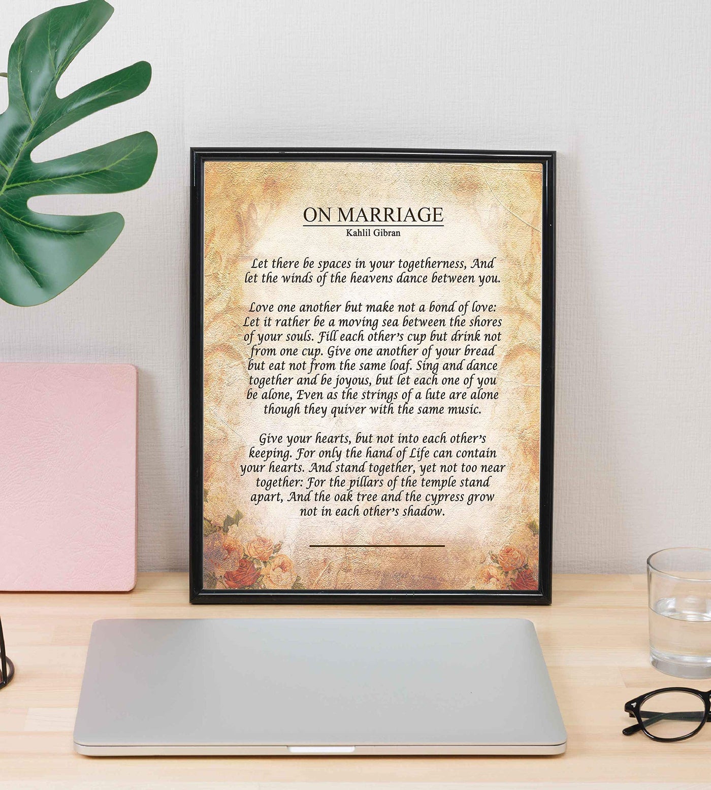 On Marriage-Kahlil Gibran Poster Print- 8 x 10"-Ready to Frame. Inspirational Wall Decor for Home-Office-Studio. Perfect Keepsake For Spouse-Life Partners-BFF. Great Engagement-Bridal-Wedding Gift.