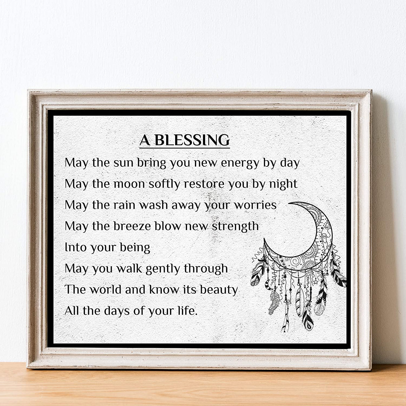 "A Blessing"-Apache Blessing Poem -Inspirational Native American Quotes Wall Art -14 x 11"