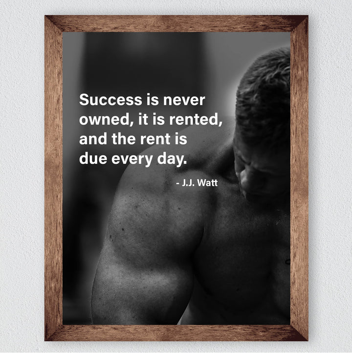Success Is Leased &amp; Rent Due Every Day Motivational Wall Art Decor -8 x 10" Inspirational Exercise Photo Print -Ready to Frame. Perfect Home-Office-Work-Desk-Gym Decor. Great Gift of Motivation!