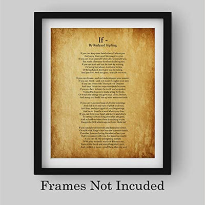 "IF You Can Keep Your Head"- Rudyard Kipling Poem Page Print-8 x 10"