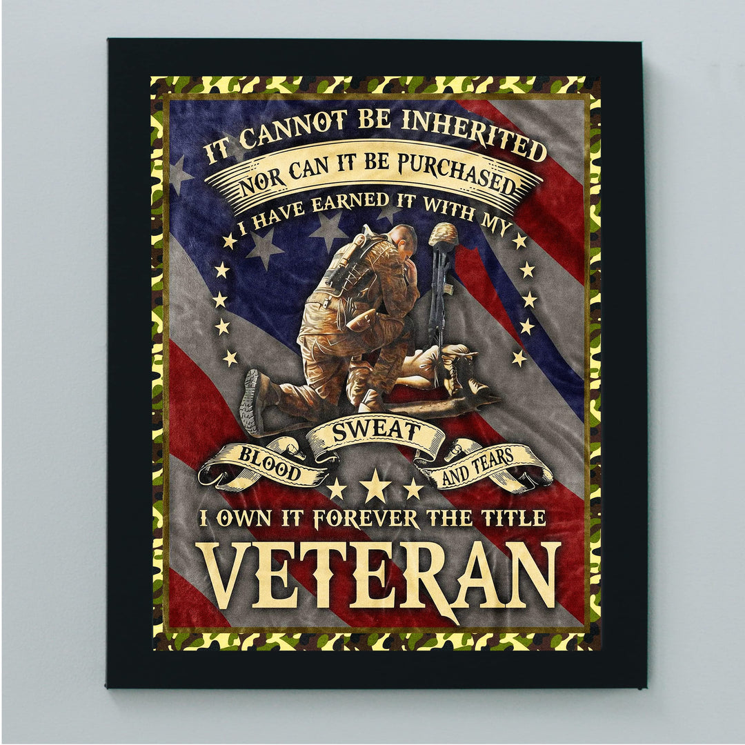 I Own It Forever-The Title Veteran American Military Wall Art -8 x 10" Patriotic USA Flag Print -Ready to Frame. Home-Office-Garage-Bar-Shop Decor. Great Gift of Gratitude for Military-Veterans!