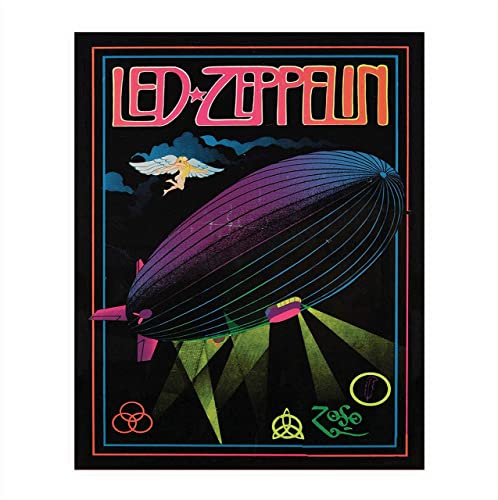 Led Zeppelin Band Poster Print- 8 x 10 Wall Print. Iconic Rock Band Logo Print Featuring"The Zeppelin Airship"