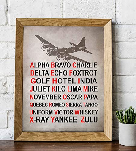 "Alpha Bravo Charlie"- Military Alphabet Wall Art Print- 8 x 10"